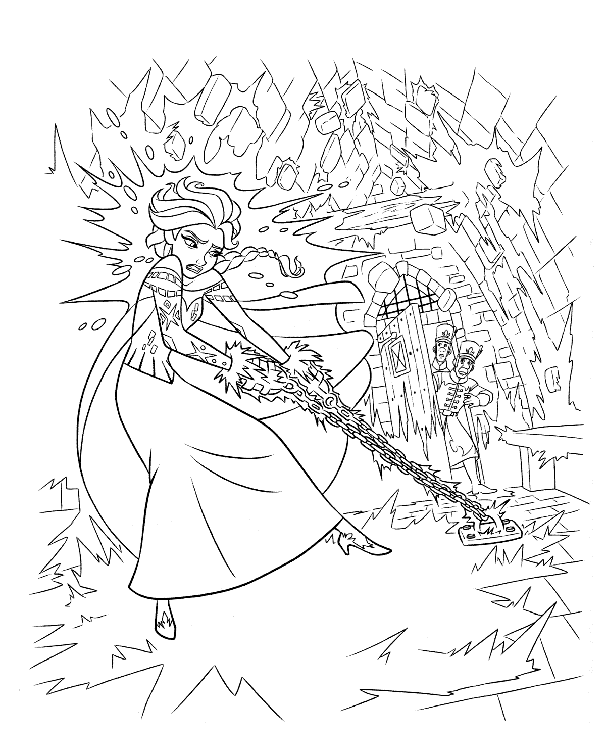 Download Coloring page - Elsa in prison