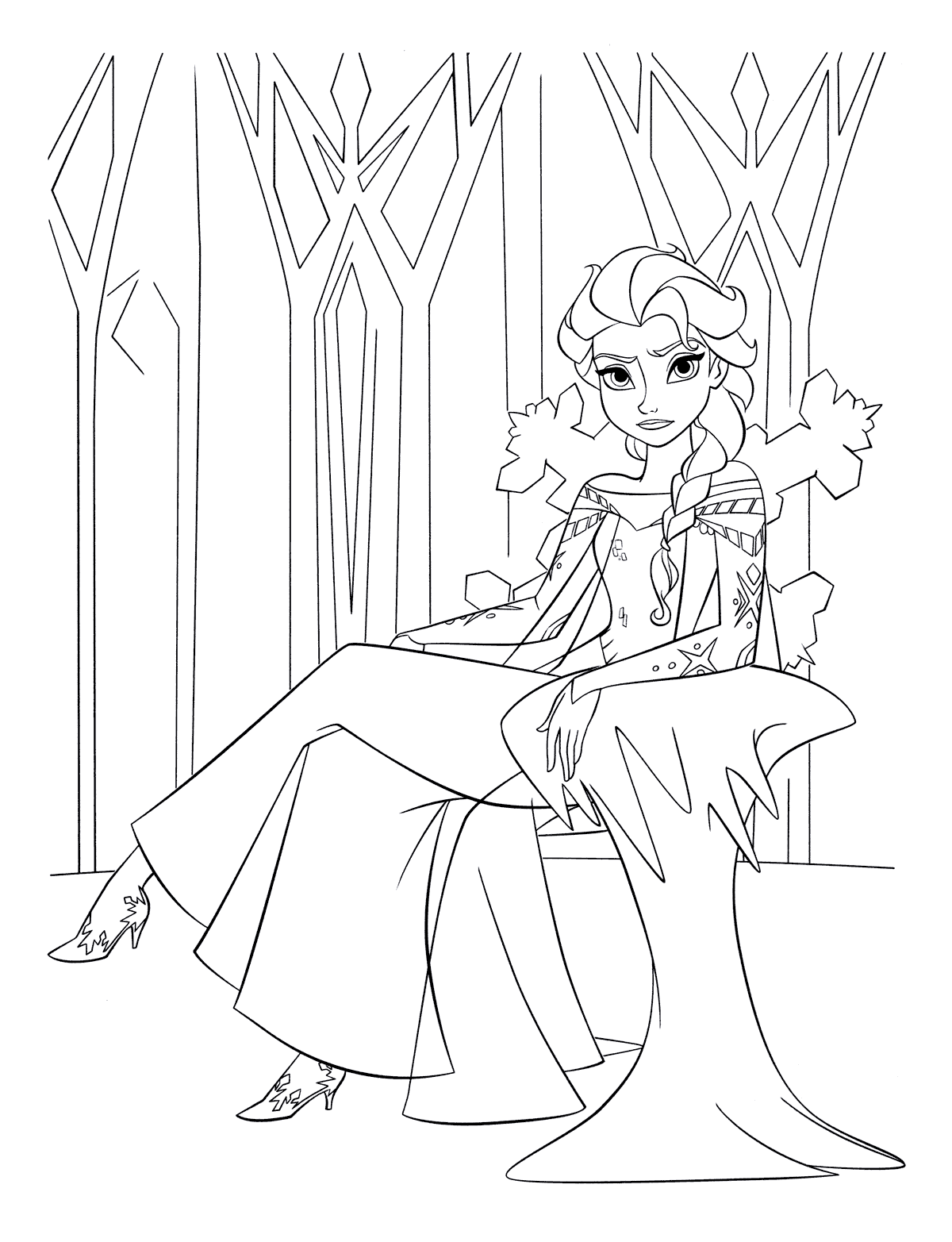 Download Coloring page - Queen Elsa of Arendelle