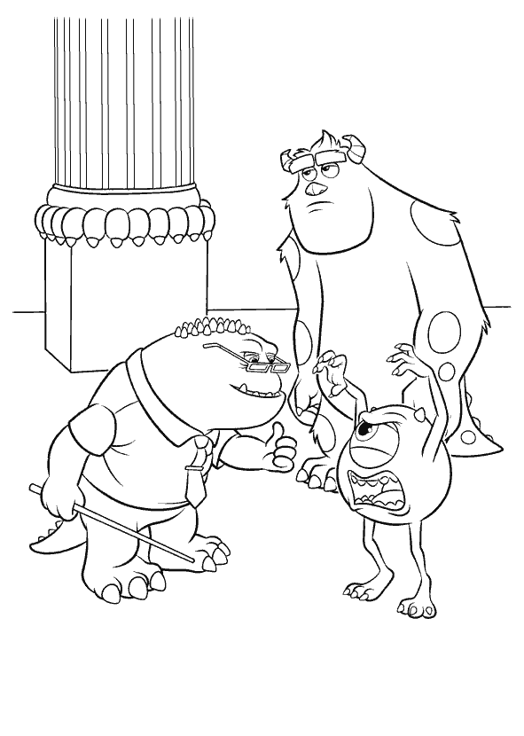 Coloring page - Mike learns to frighten