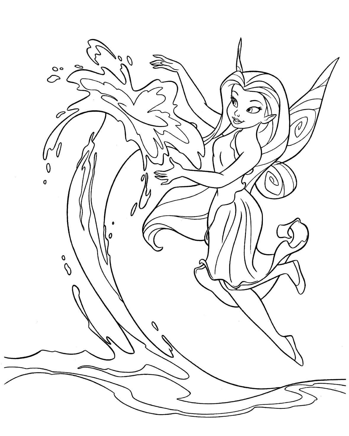 Coloring page - Water fairy