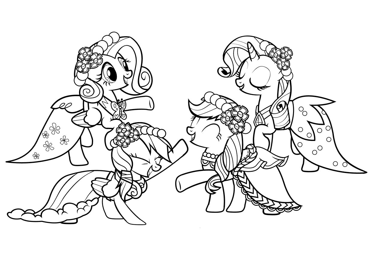 Coloring page - Hardworking pony