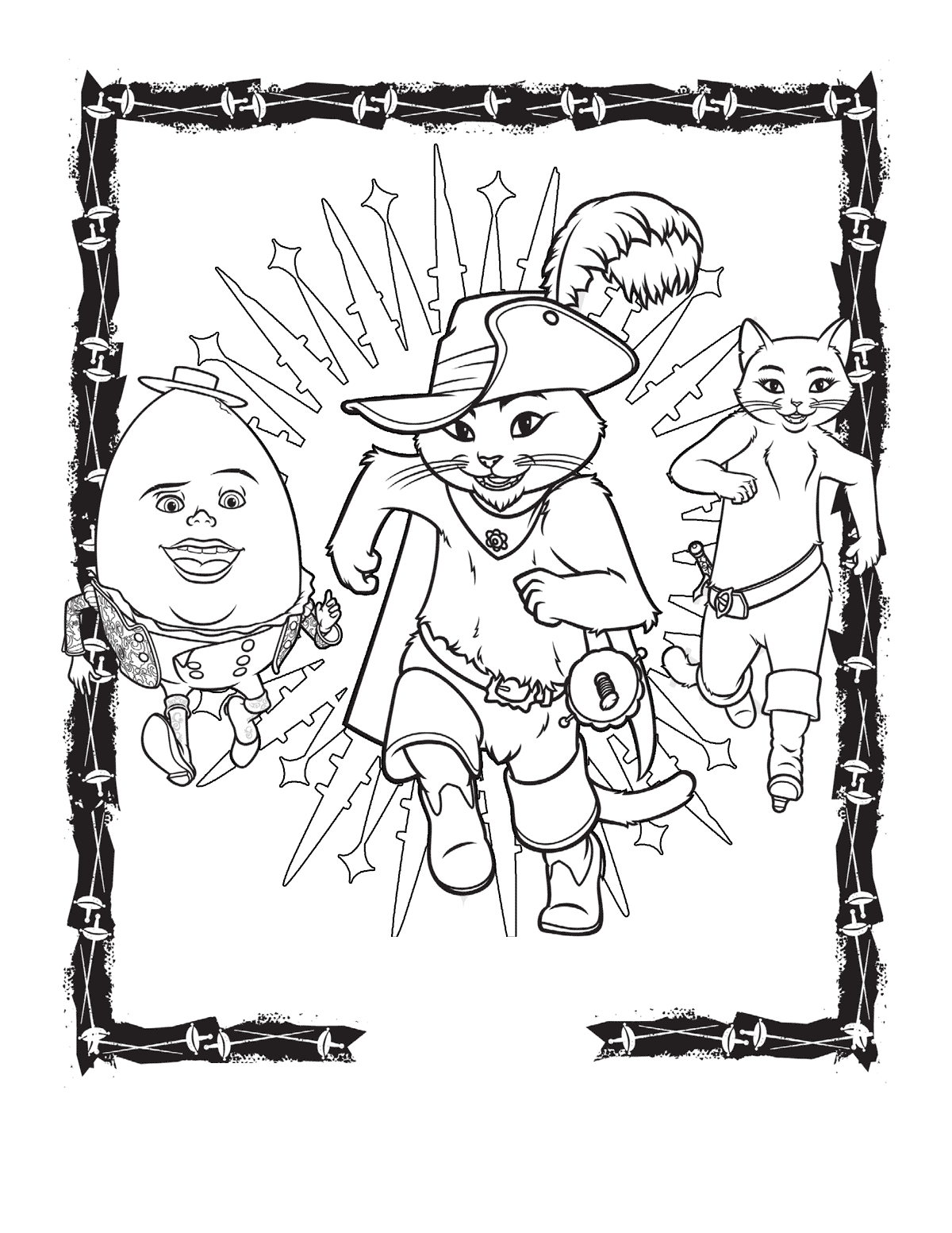 Download Coloring page - Adventures of Puss in Boots