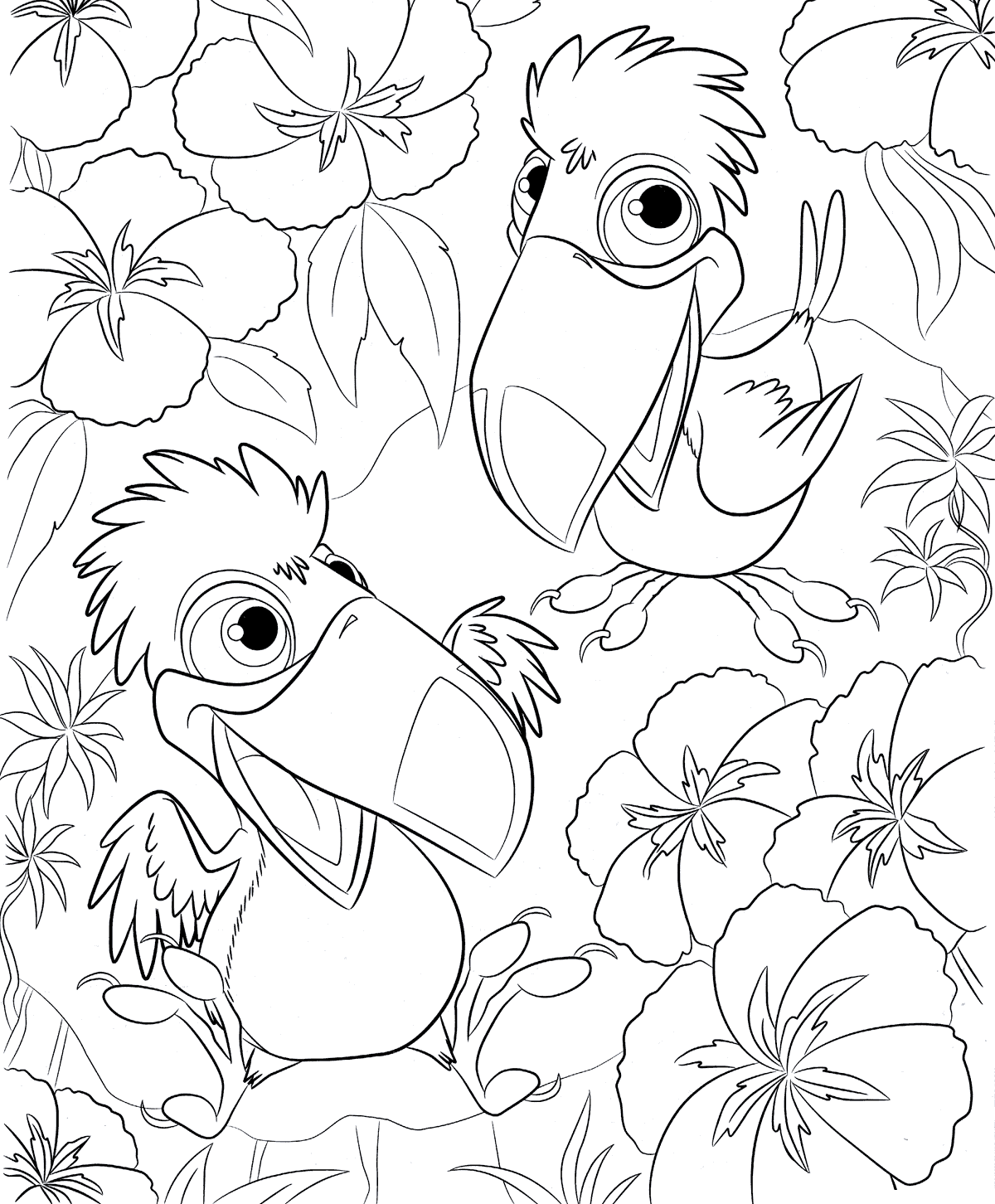 Coloring page - Toucans