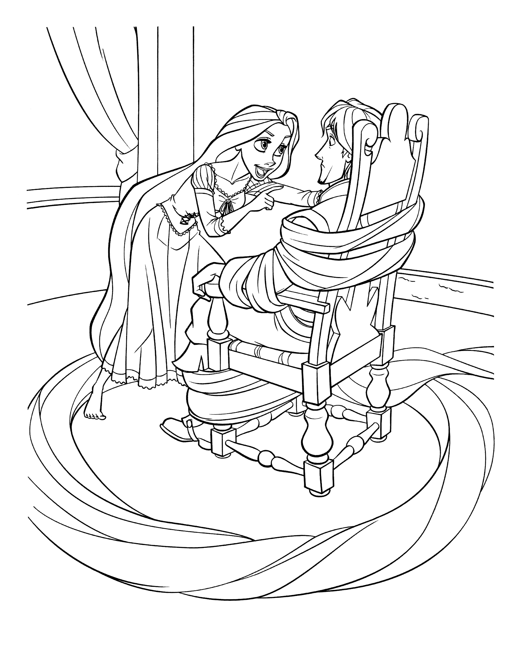 Coloring page - Associated hair