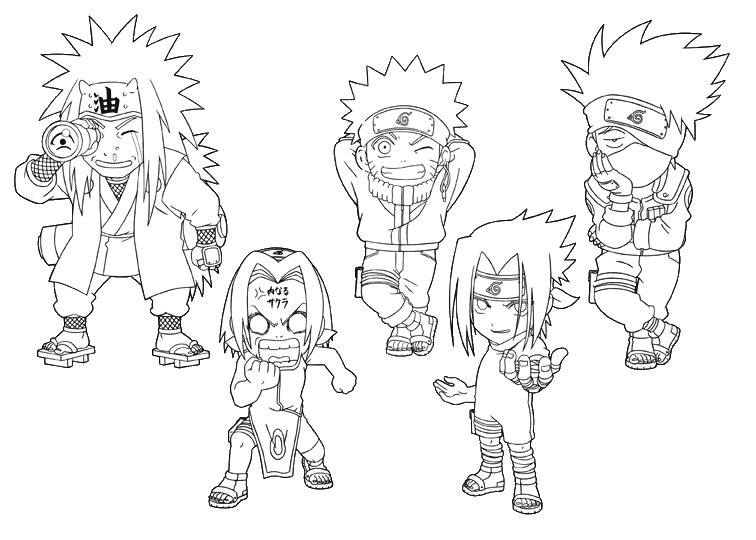 Coloring page - Naruto protagonists