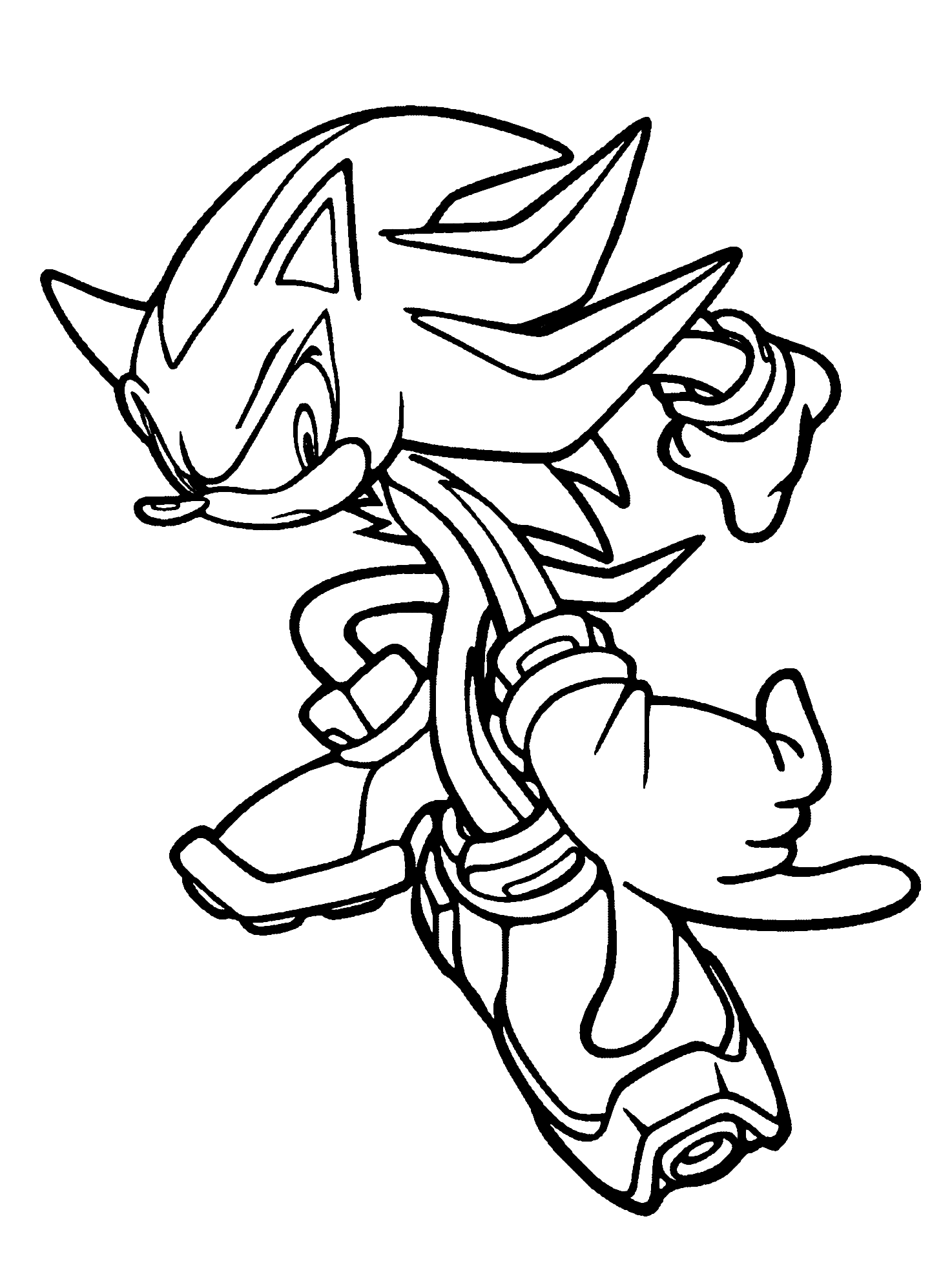 Shadow Sonic Coloring Pages : Sonic Shadow Character coloring picture