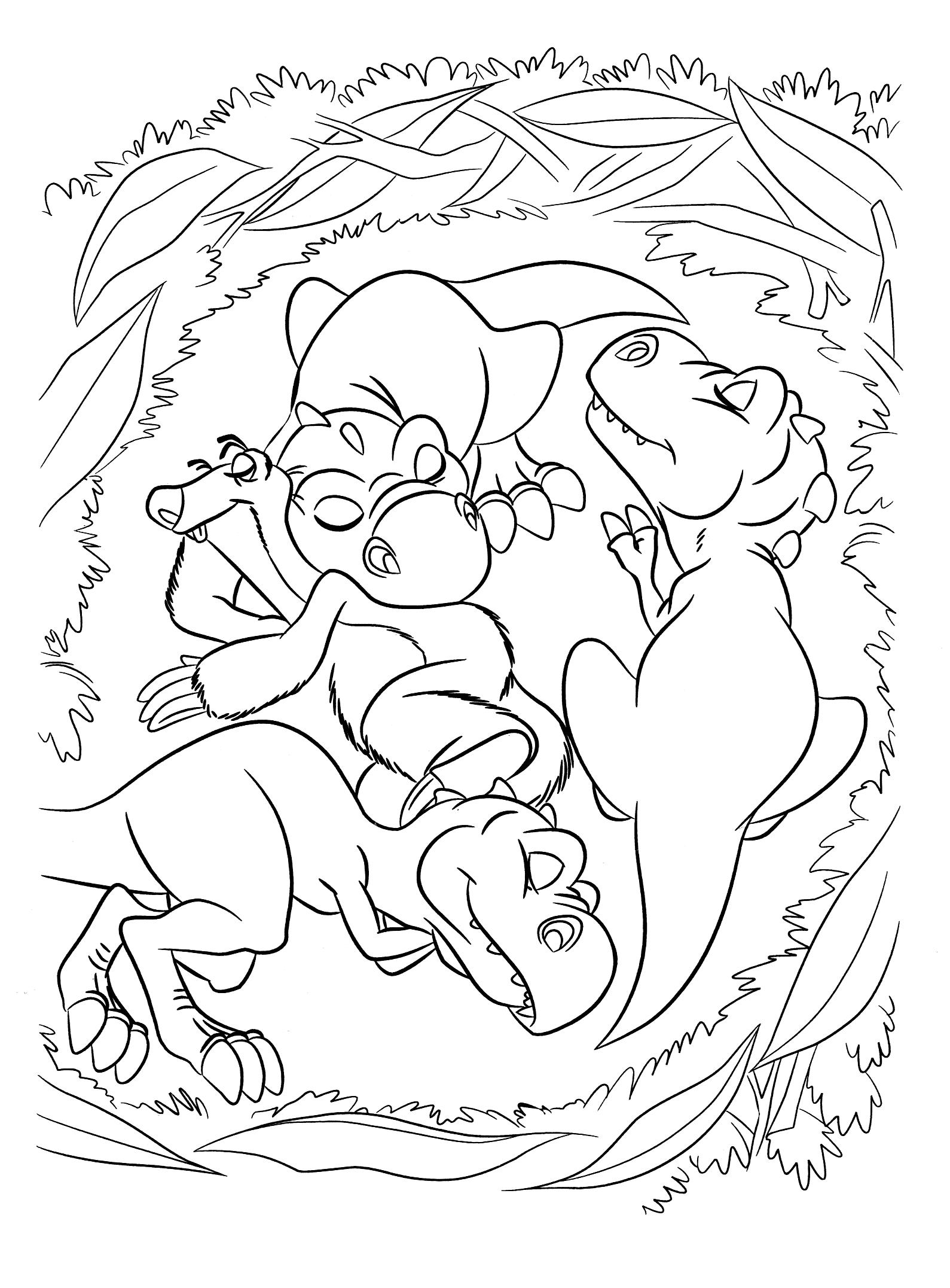Download Coloring page - Kids are sleeping