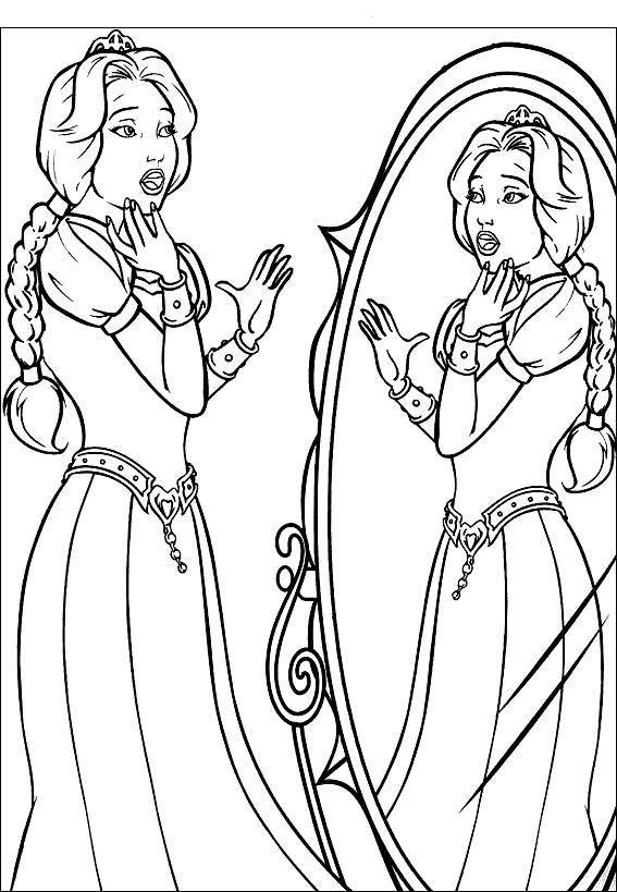 Coloring page - Fionas transformation