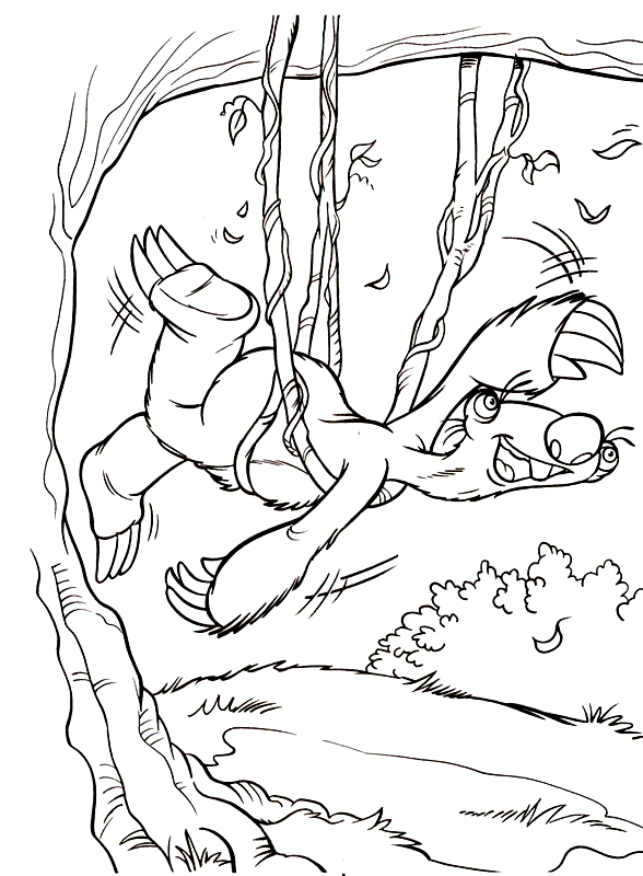 Coloring page - Sid the sloth