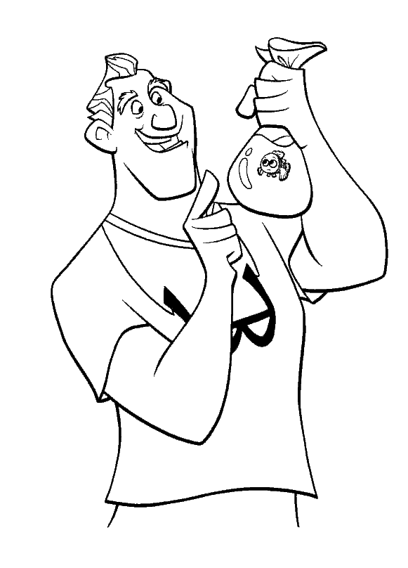 Coloring page - Dentist and Nemo