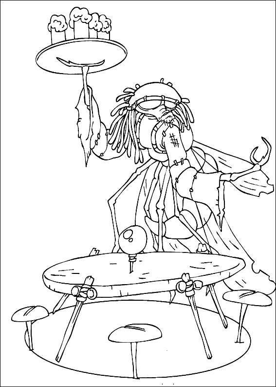 Coloring page - Heres a waiter