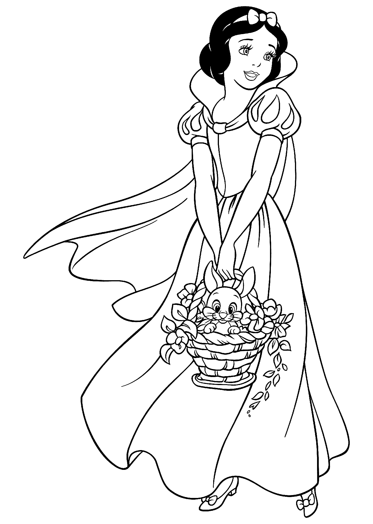 Coloring page   Snow White with a basket