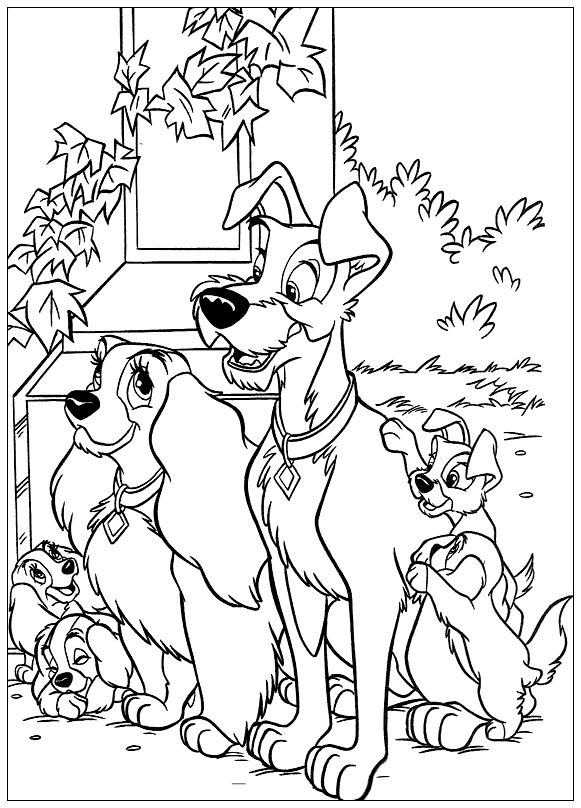 Coloring page - Big family
