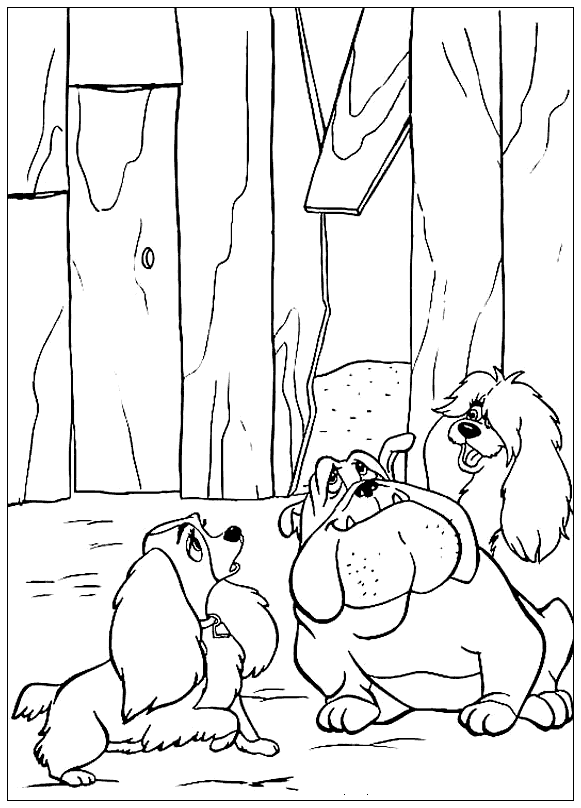 Coloring page - Stray dogs