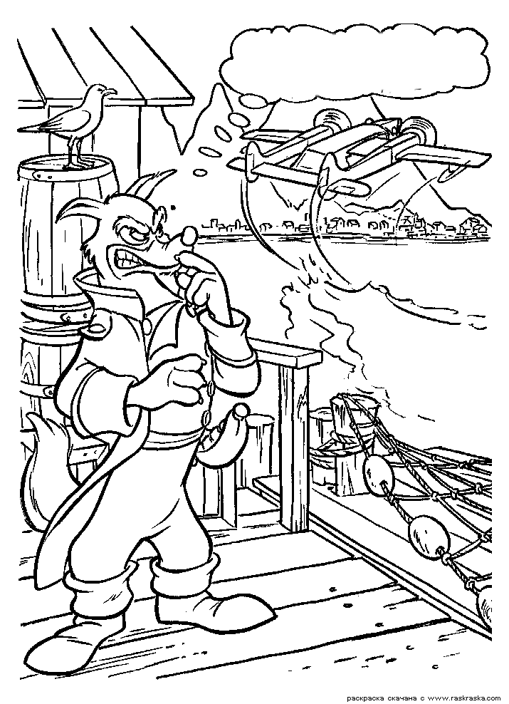 Coloring page - Pirate decides to spy