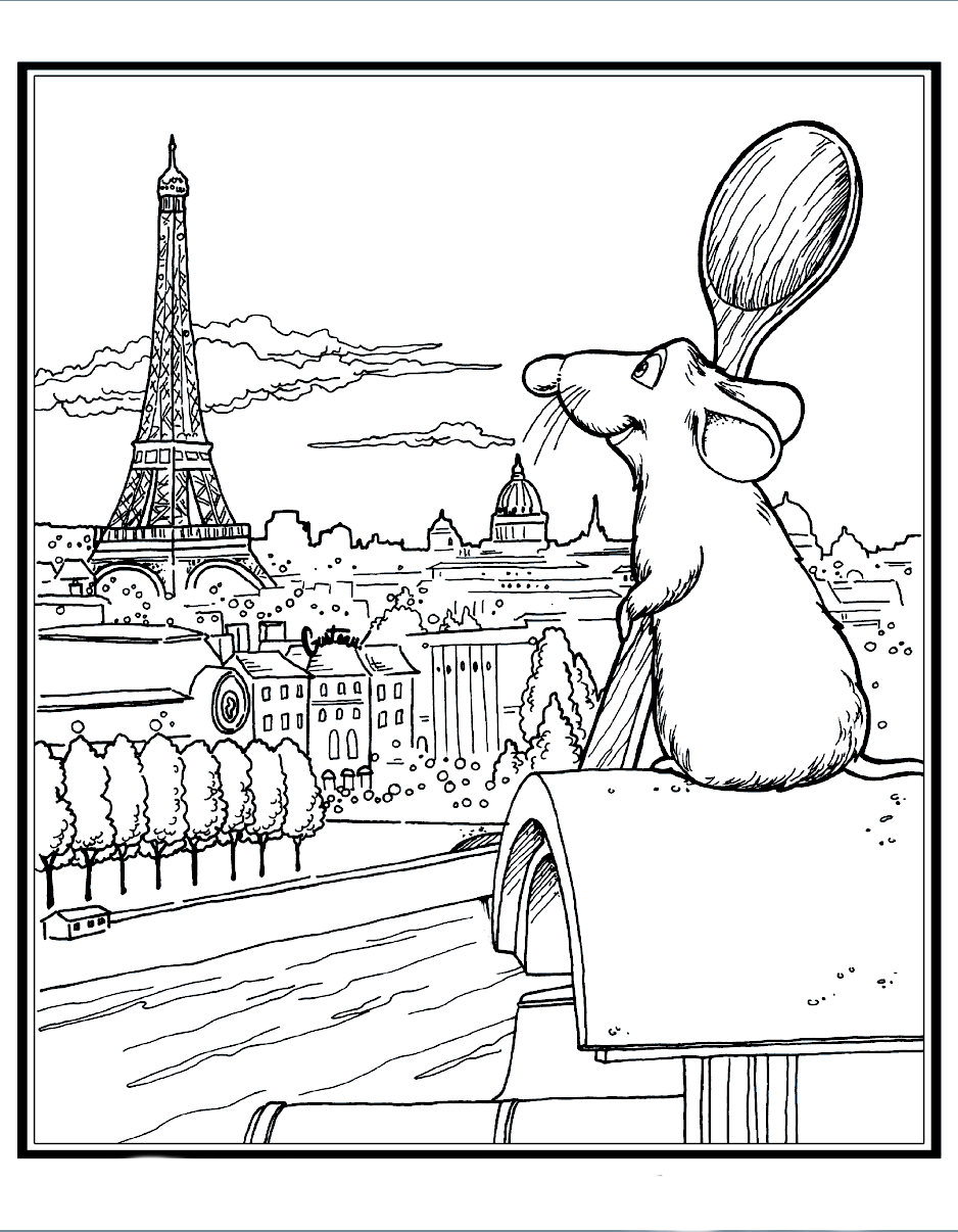 Coloring page - Remy and Paris