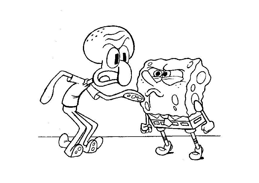 Coloring page - Conflict between Octopus and Bob
