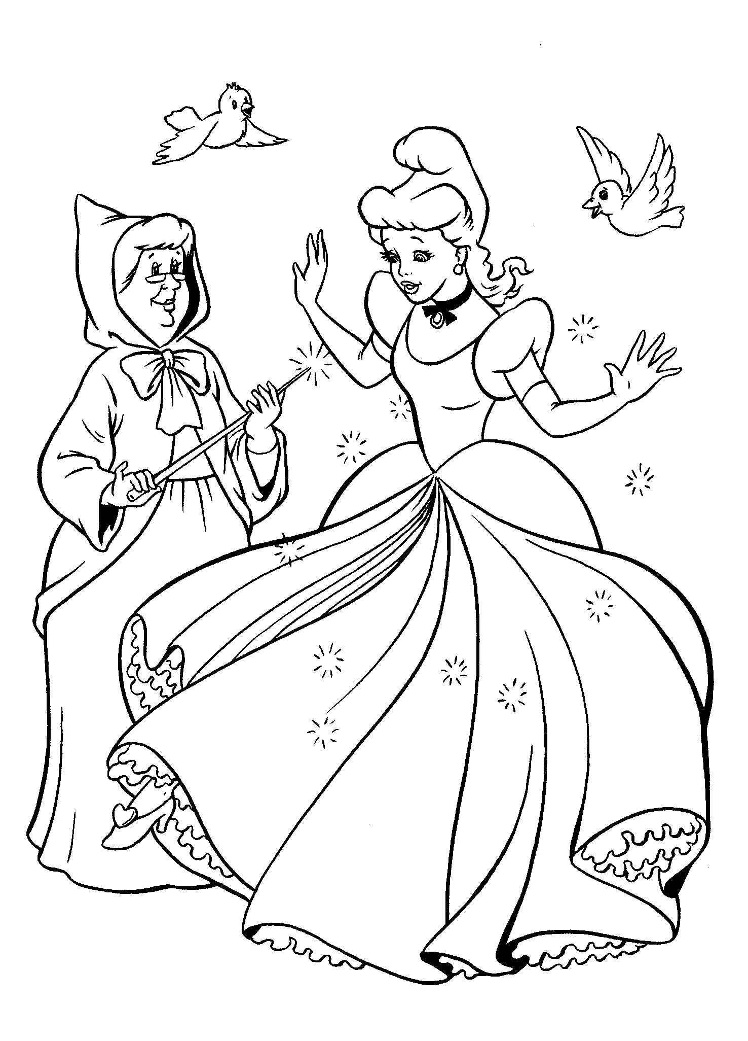 Coloring page - New Cinderella dress