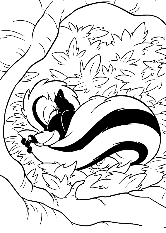 Coloring page - Skunk on vacation