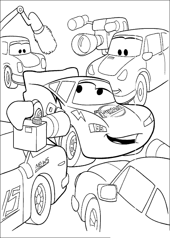 Coloring page - Lightning McQueen mega star