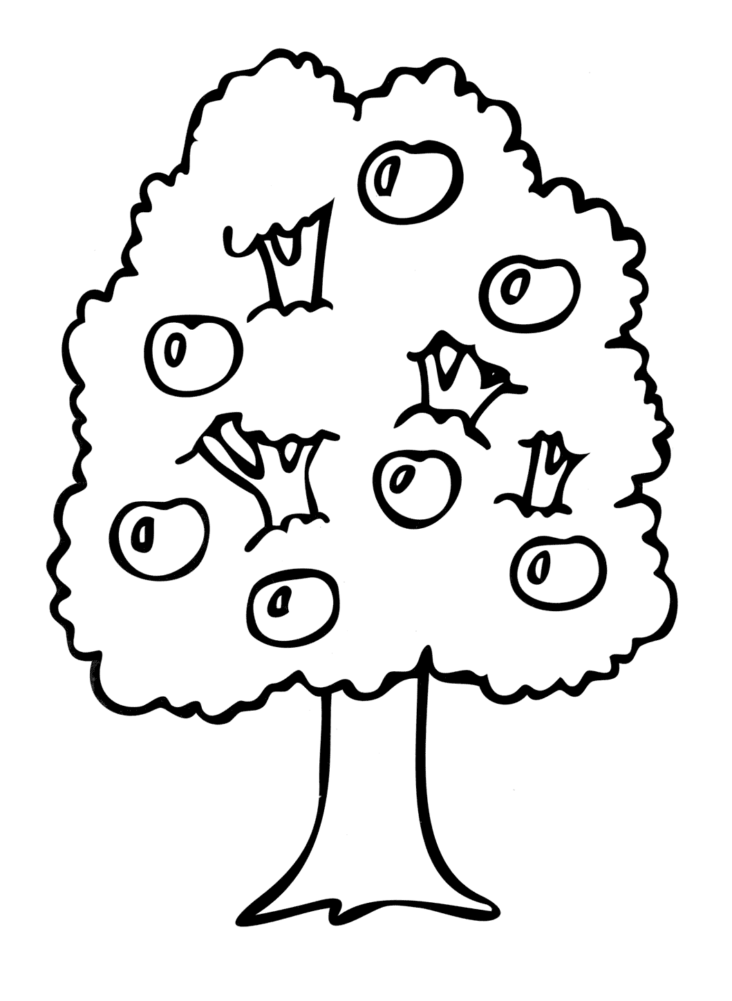 Download Coloring page - Apple tree