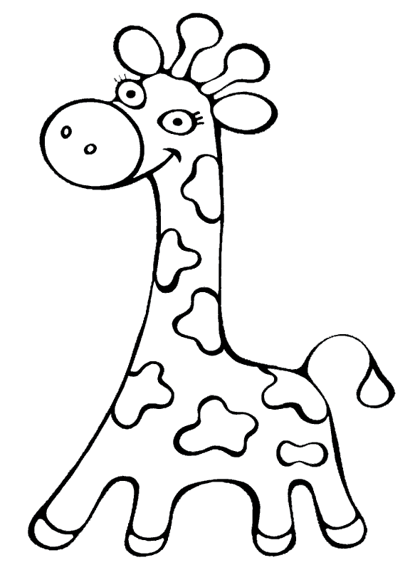 Coloring page - Giraffe walking