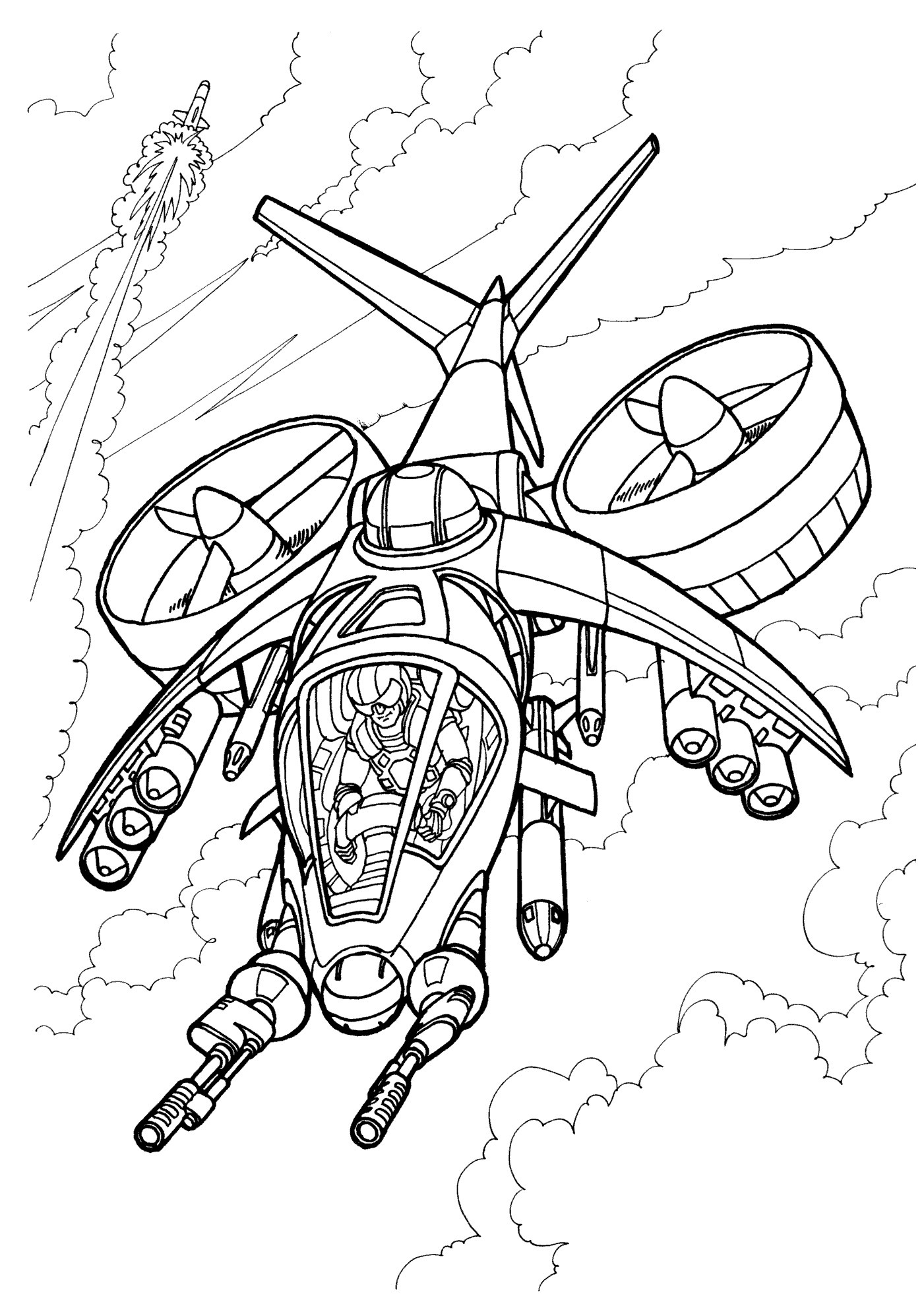 Coloring page - Military helicopter of the future