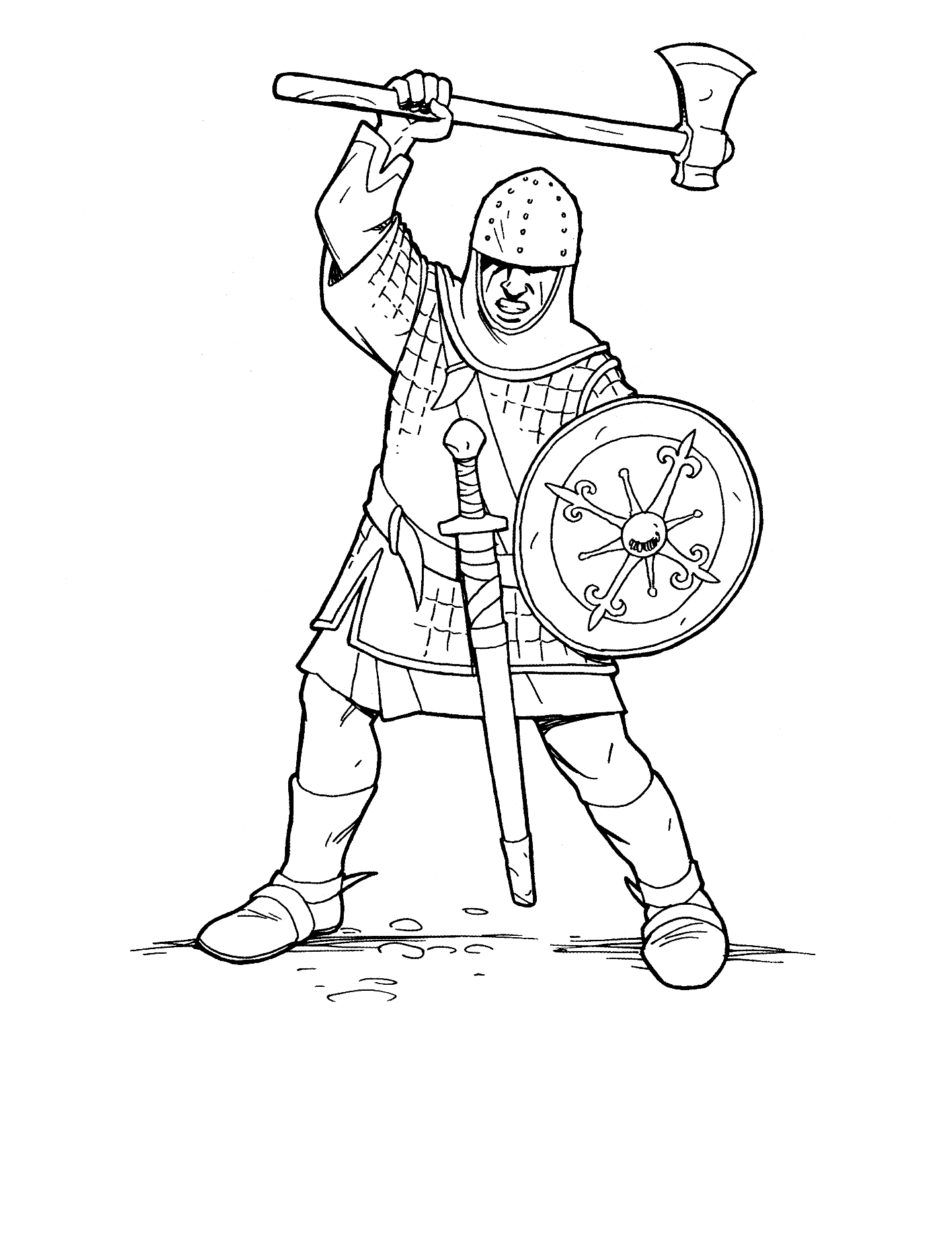 Printable Coloring Knight 7
