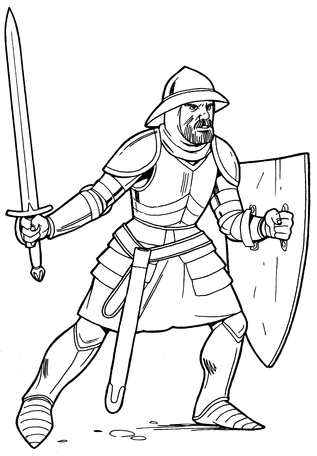 Coloring page   Knight in light armor
