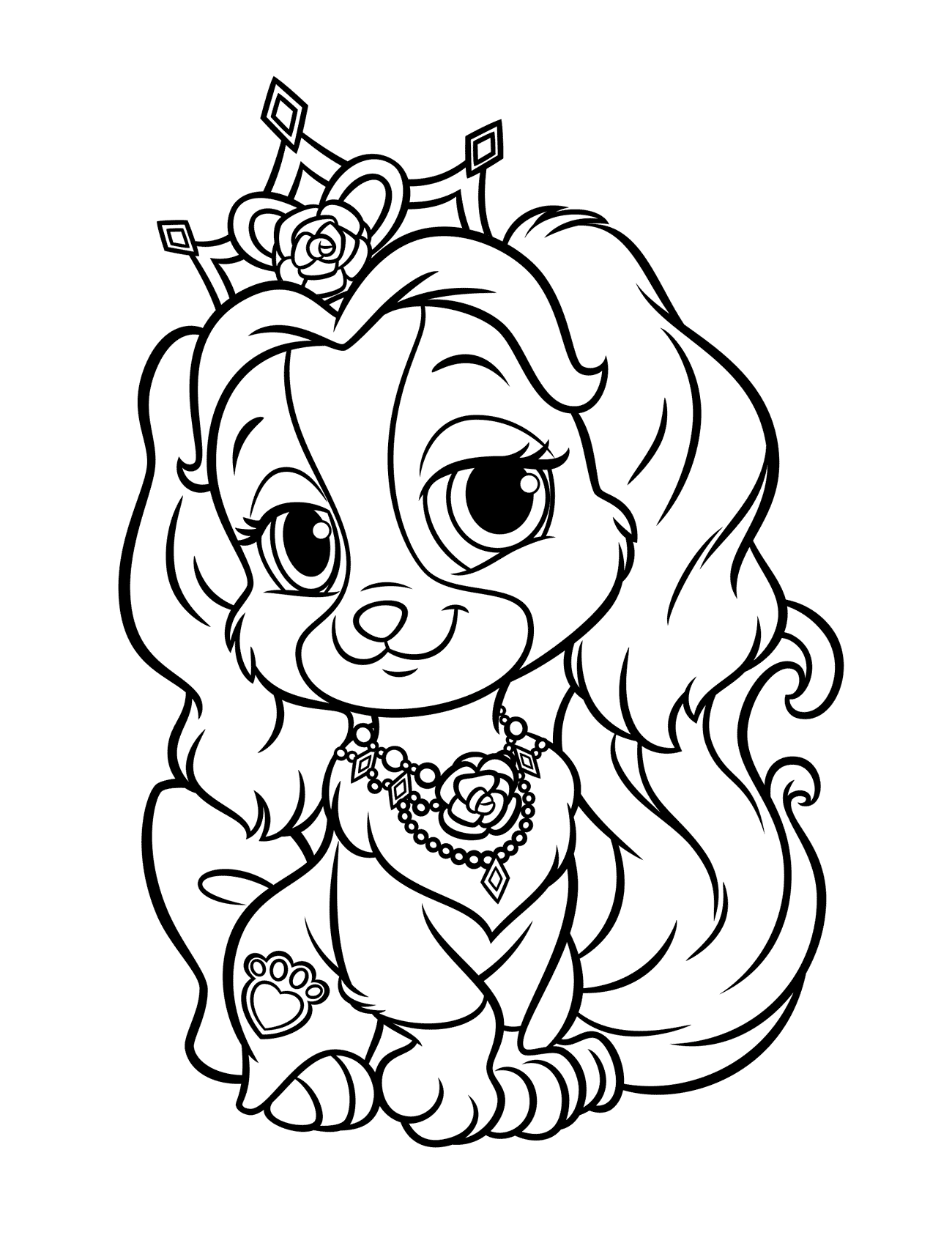 Printable Coloring Page Puppy