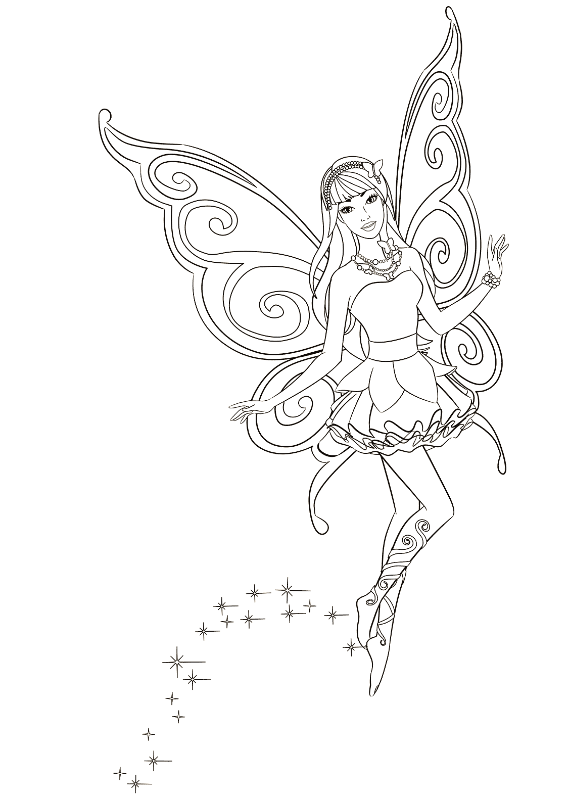 Download Coloring page - Fairy loves to fly