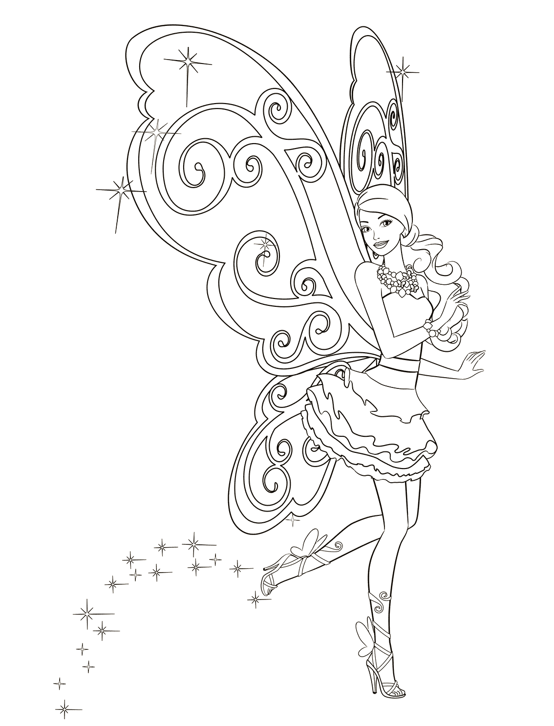 Coloring page   Barbie fairy