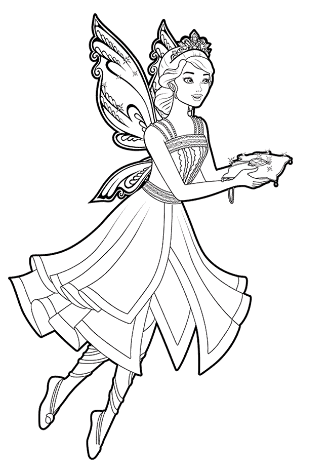 Coloring page - Princess Fairy traveling