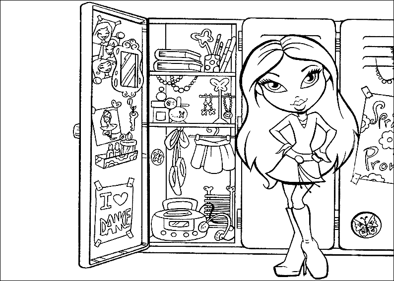 Coloring page - Barbies locker