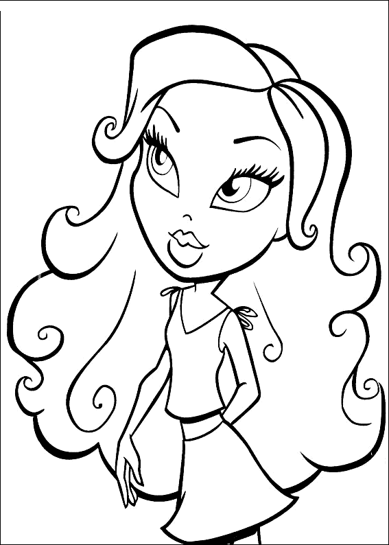 Coloring page - Hairstyle Barbie