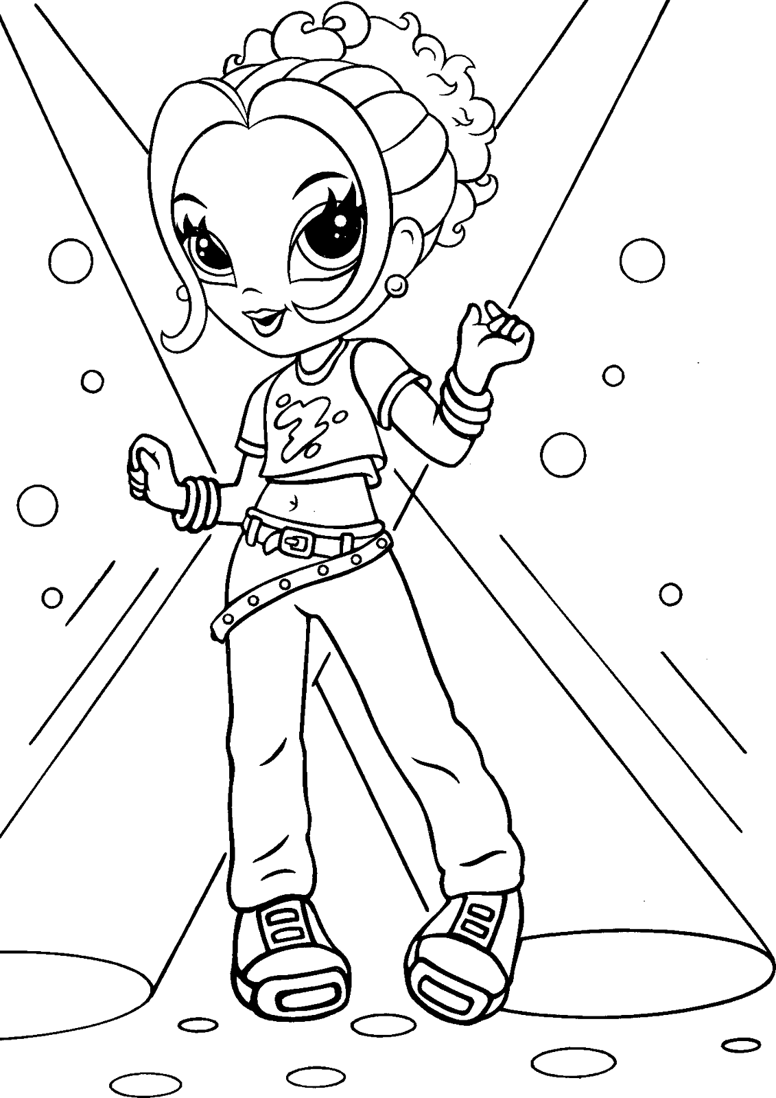 Coloring Page Stylish Girls Dance