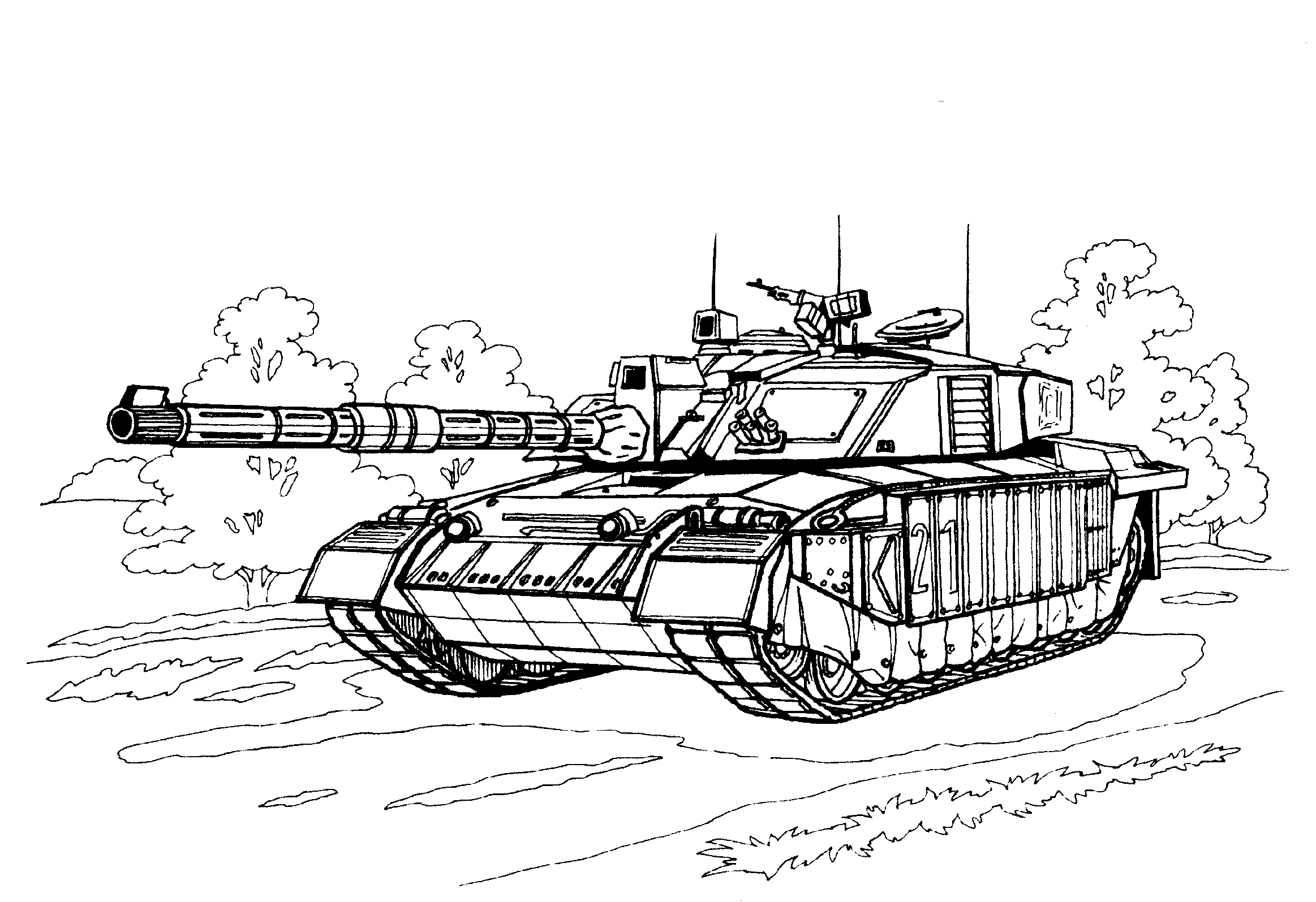 Coloring Page Tank UK 