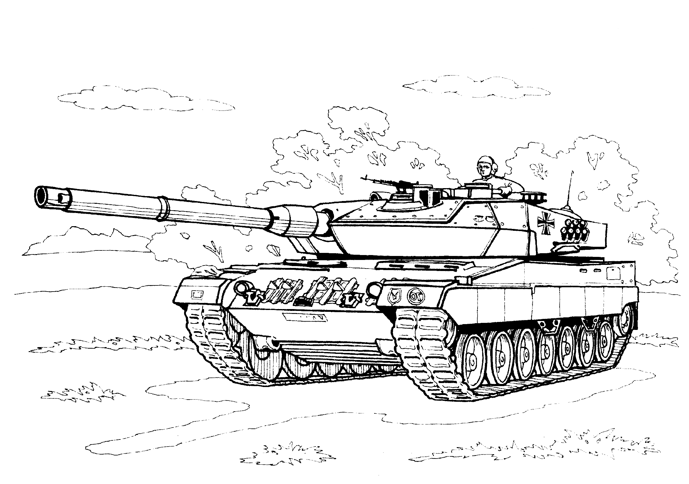 Coloring page - German tank