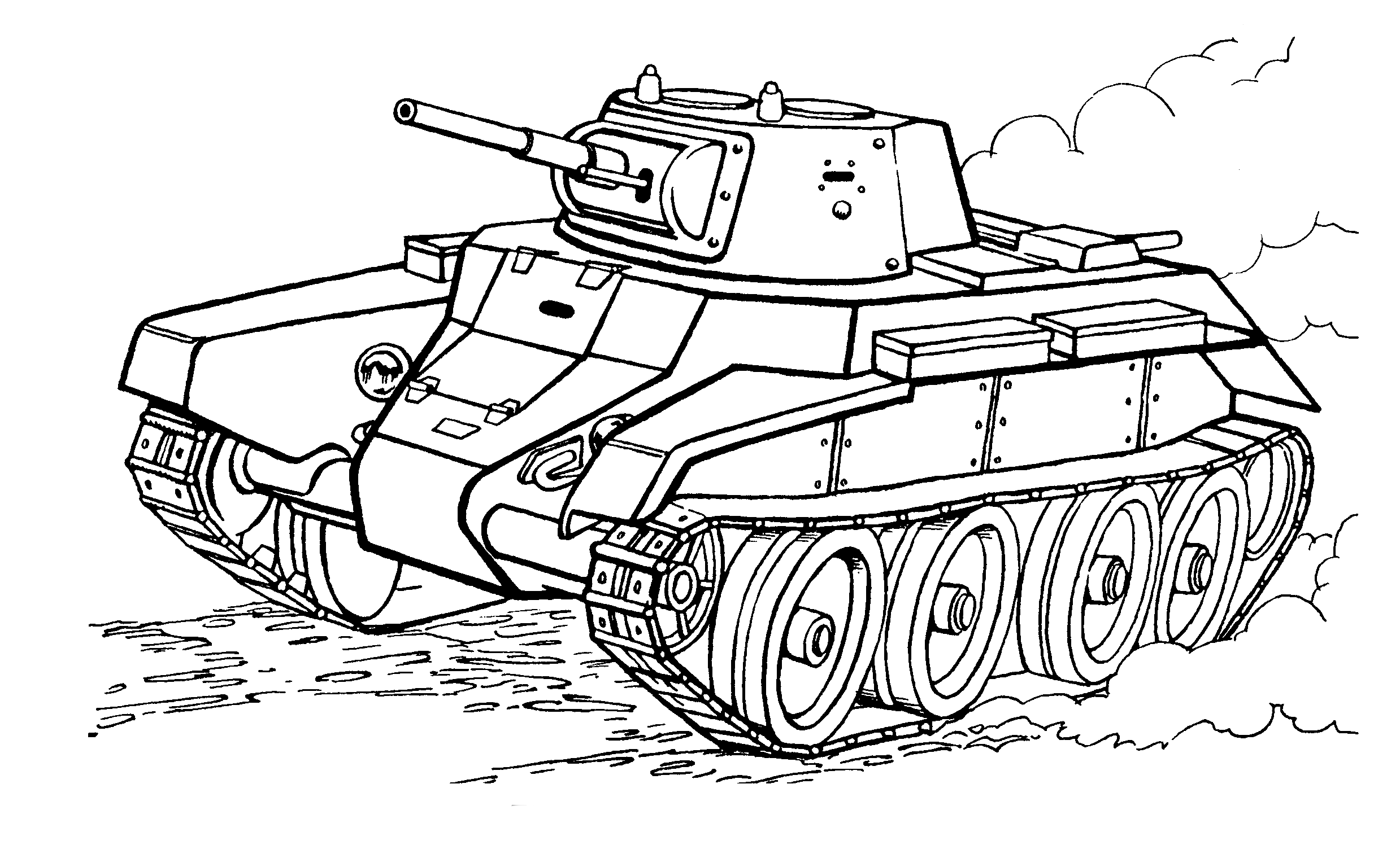 Coloring Page Light Tank