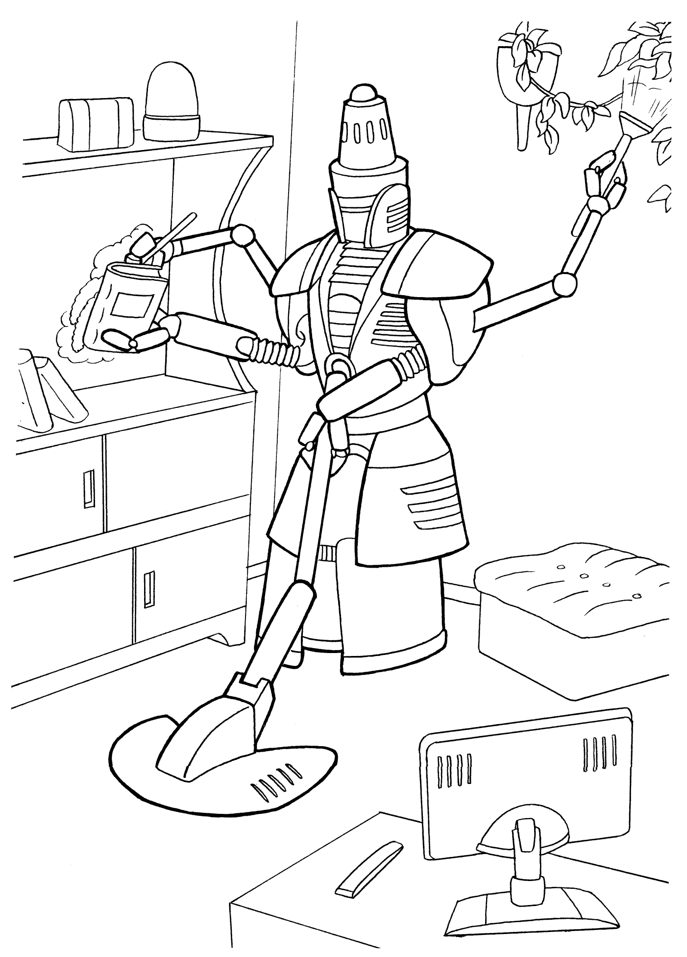 Coloring page - The cleaning robot