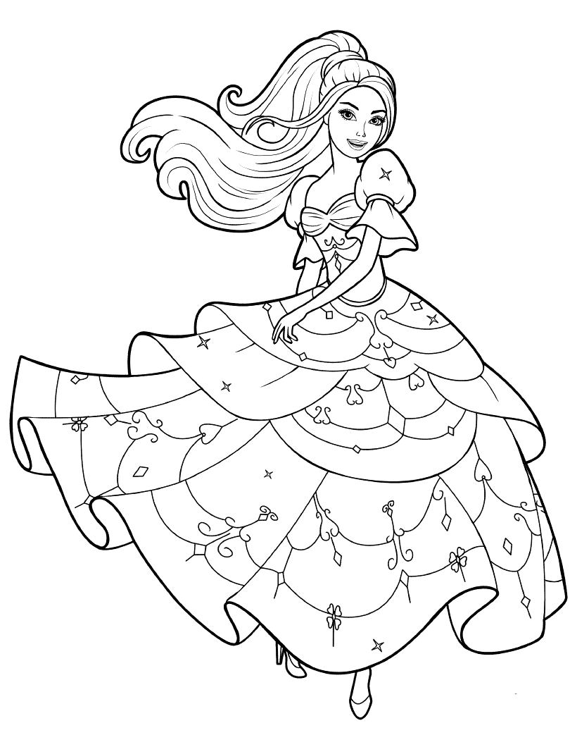 Coloring page   Dance Barbie
