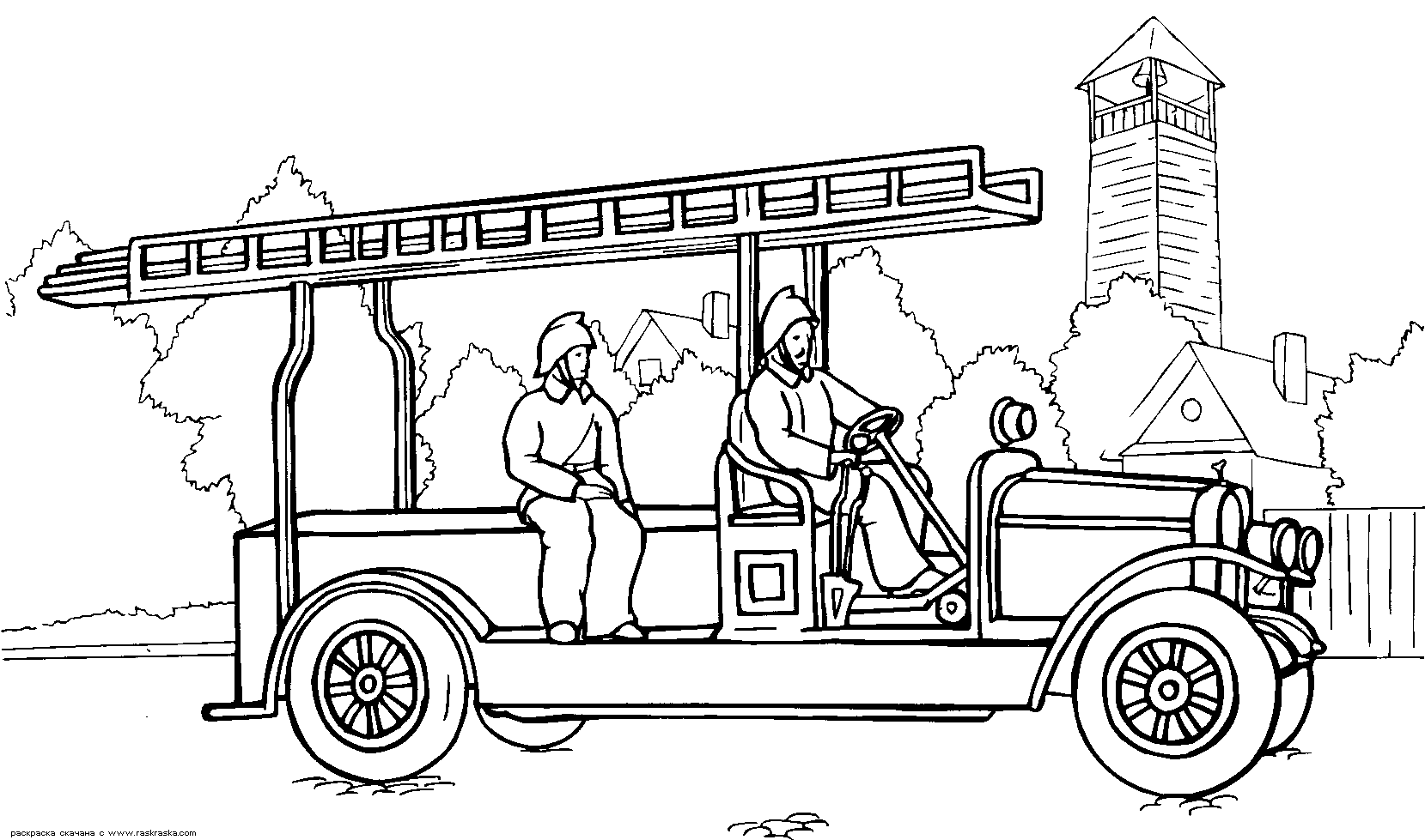 Download Coloring page - Fire-engine vehicle