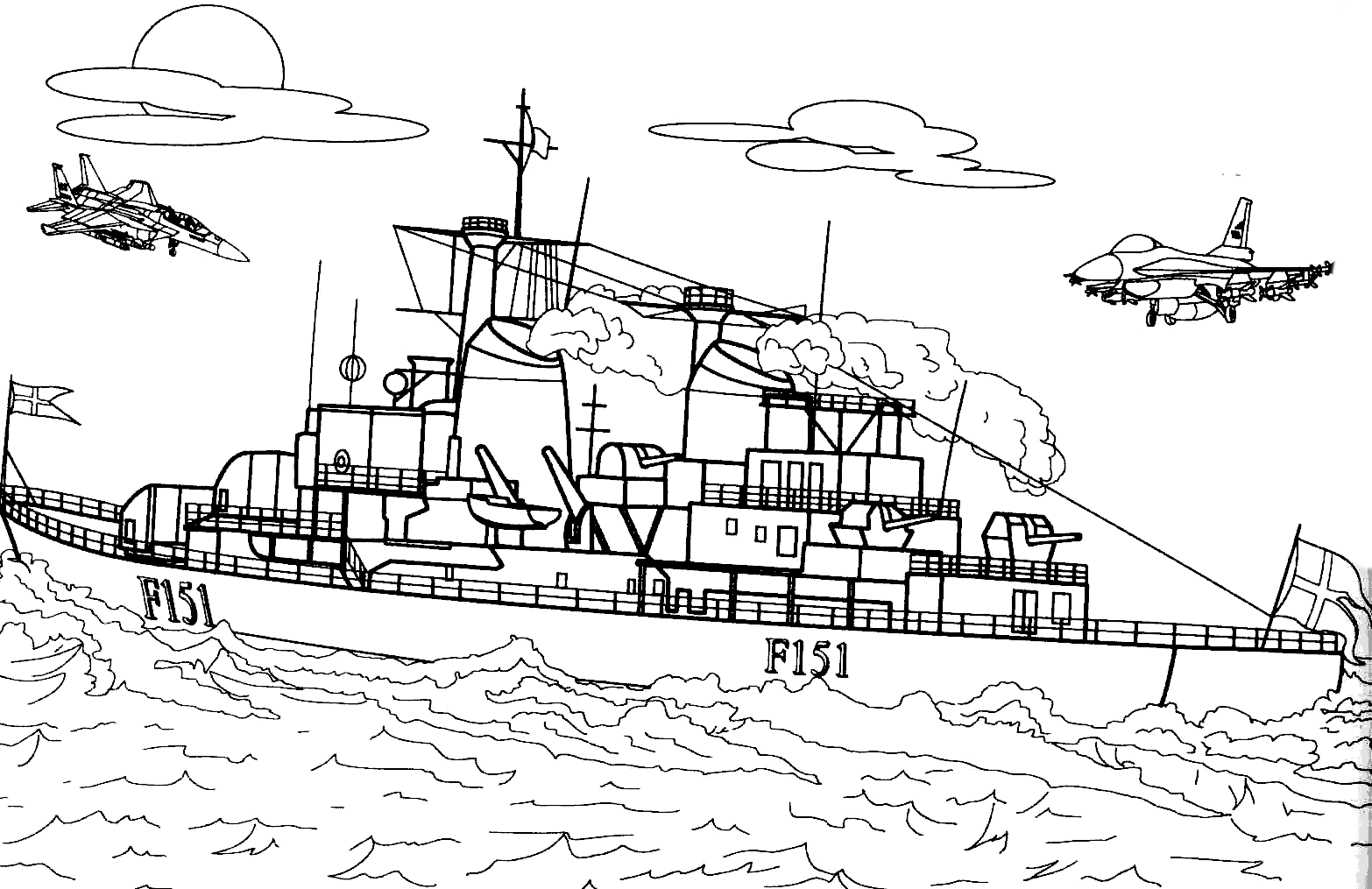 Download Coloring page - Danish frigate