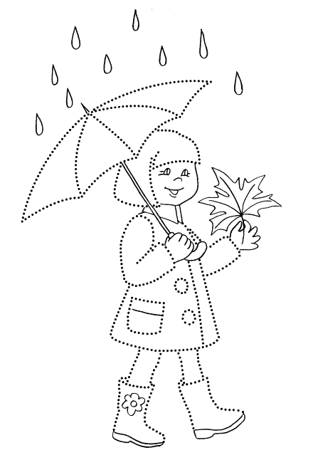 Coloring page - Girl under the umbrella