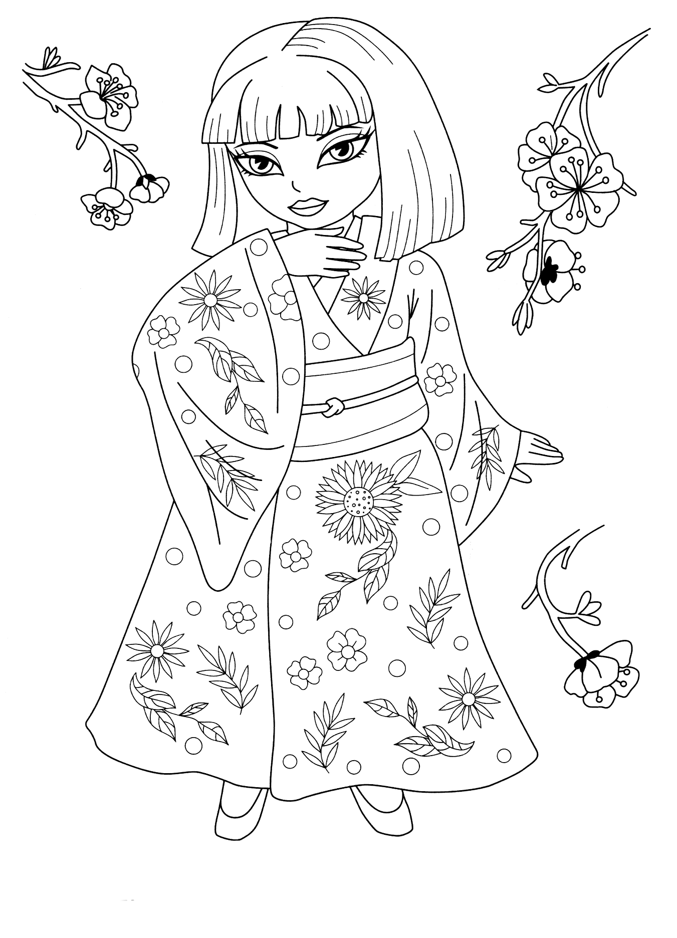 Coloring page - Princess from Japan