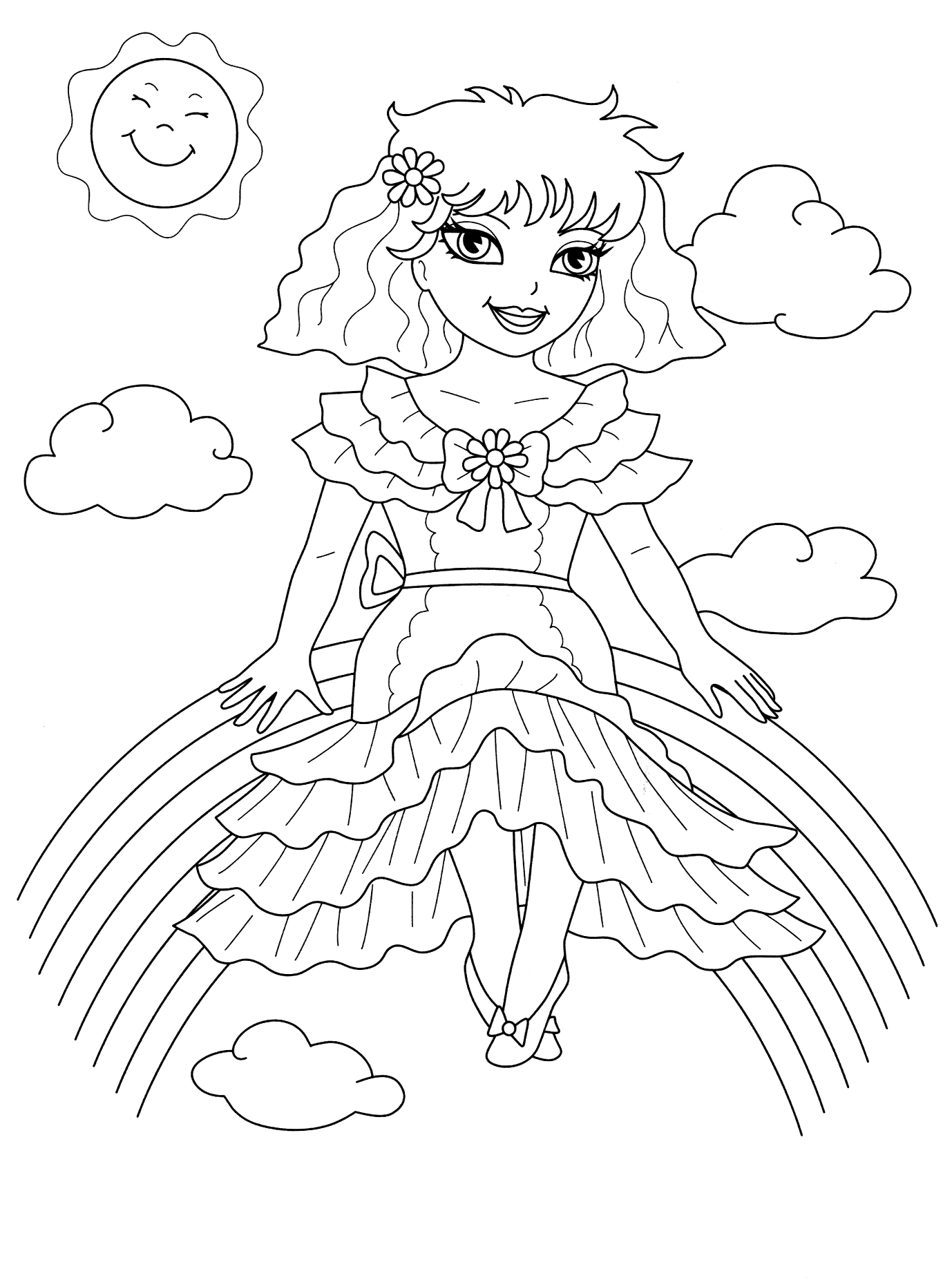 Coloring page - Rainbow Fairy