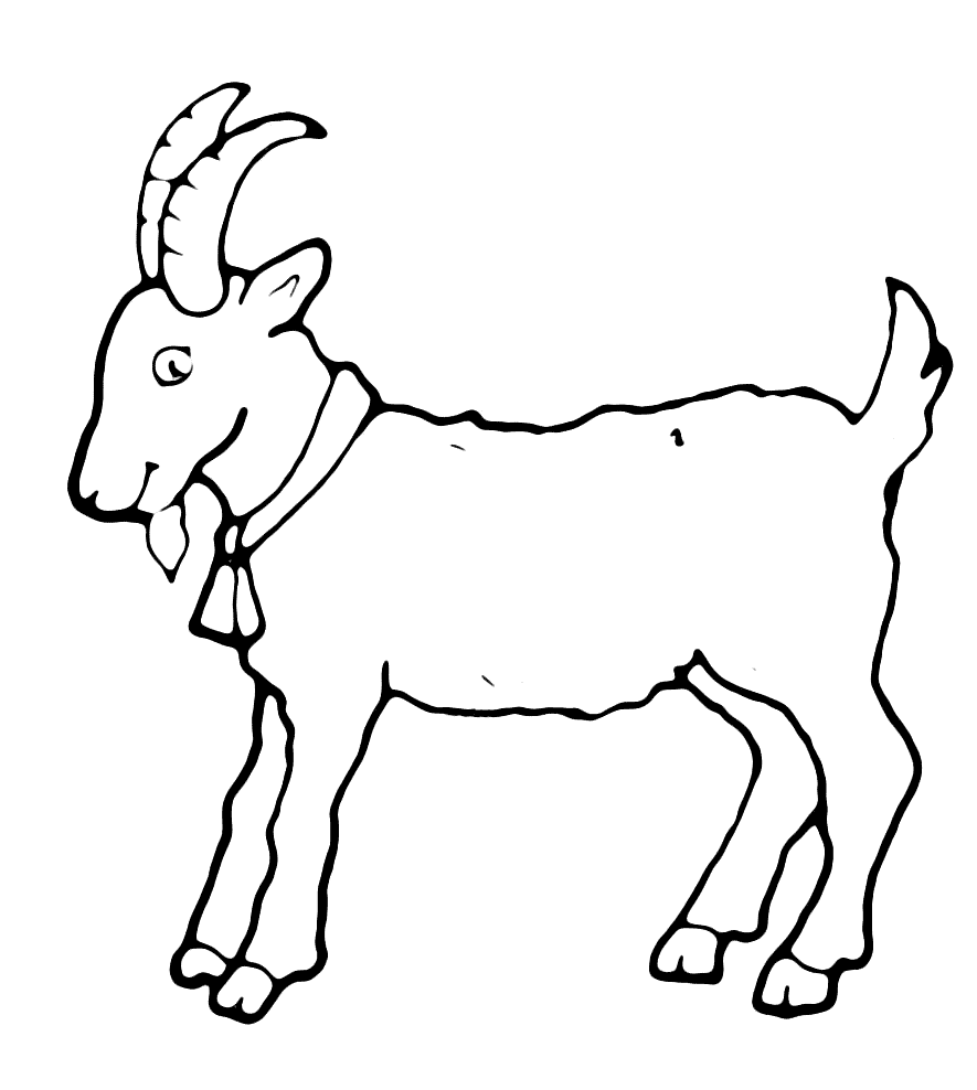 Download Coloring page - Goat - a symbol of the year