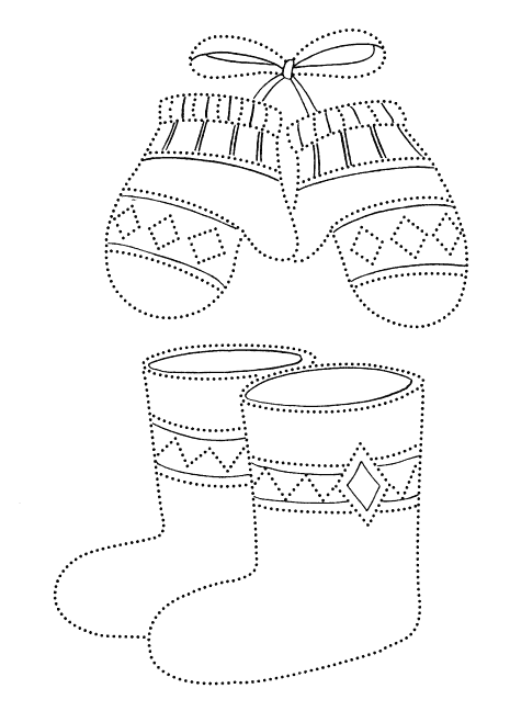 Coloring page - Boots and mittens
