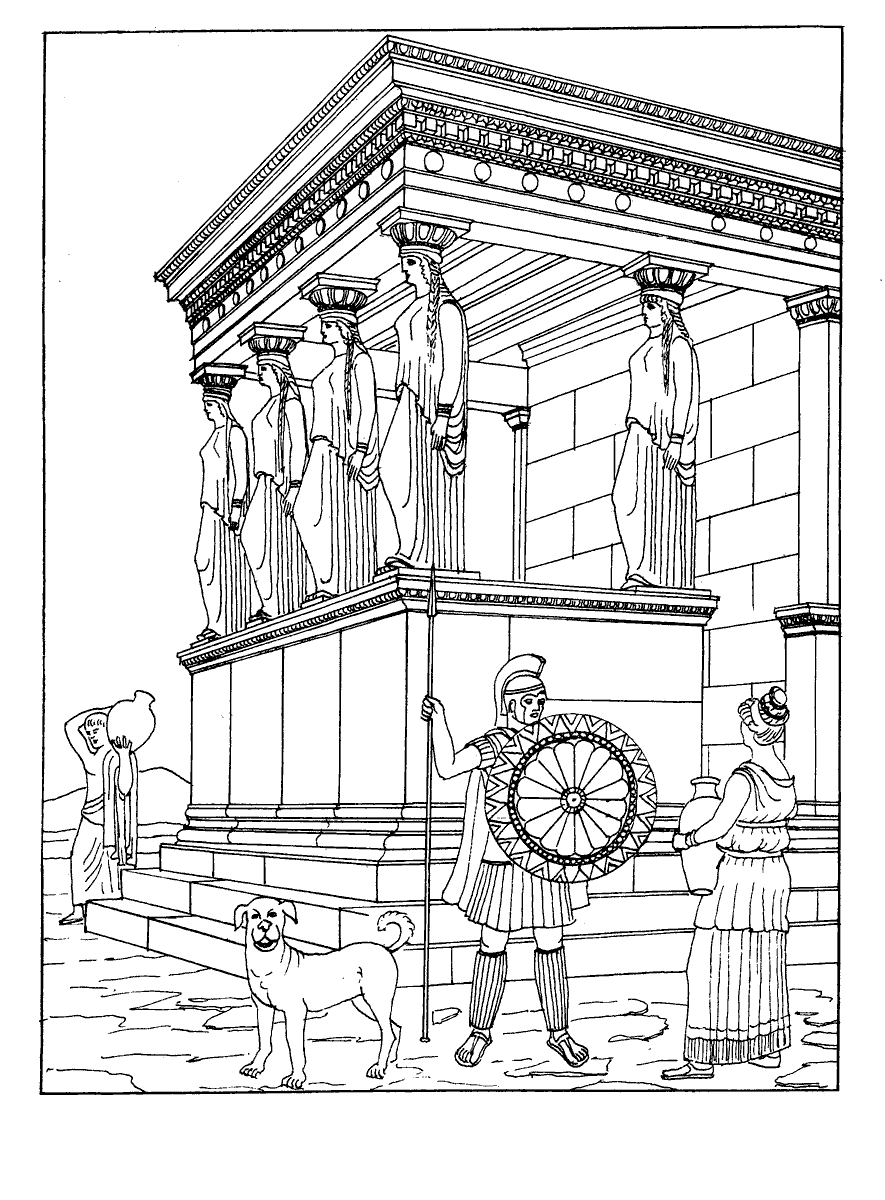 Download Coloring page - Temple in Athens