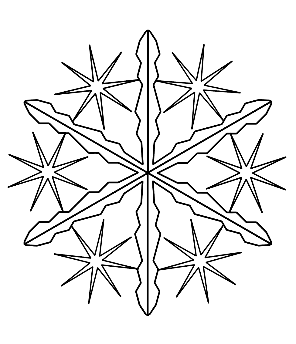 Coloring page Star in the form of snowflakes